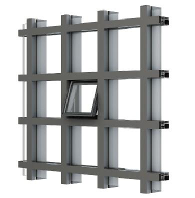 5da1a451096da2b7 145 Visible Frame Thermal Break Curtain Wall